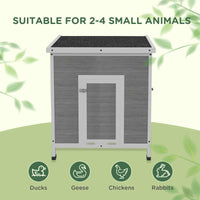 HKM-5170493 Spacious Duck Coop with Openable Roof and Removable Floor for Easy Cleaning