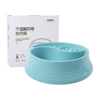 HKM-5170621 Anti-Choke Food and Water Bowl for Dogs and Cats - 1600ML Water & 600ML Food Capacity, PP Material, Blue/Pink