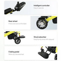 HKM-517203 Lightweight Portable Foldable Electric Wheelchair with Lithium Battery, Long Driving Range D25 Model