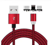 HKM-517203 Three-in-One Magnetic Suction Head Charging Cable for Android and Apple Devices, 1m Length