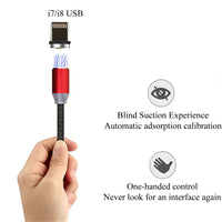 HKM-517203 Three-in-One Magnetic Suction Head Charging Cable for Android and Apple Devices, 1m Length