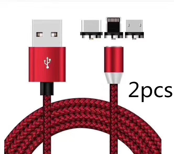 HKM-517203 Three-in-One Magnetic Suction Head Charging Cable for Android and Apple Devices, 1m Length