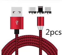HKM-517203 Three-in-One Magnetic Suction Head Charging Cable for Android and Apple Devices, 1m Length