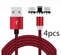 HKM-517203 Three-in-One Magnetic Suction Head Charging Cable for Android and Apple Devices, 1m Length