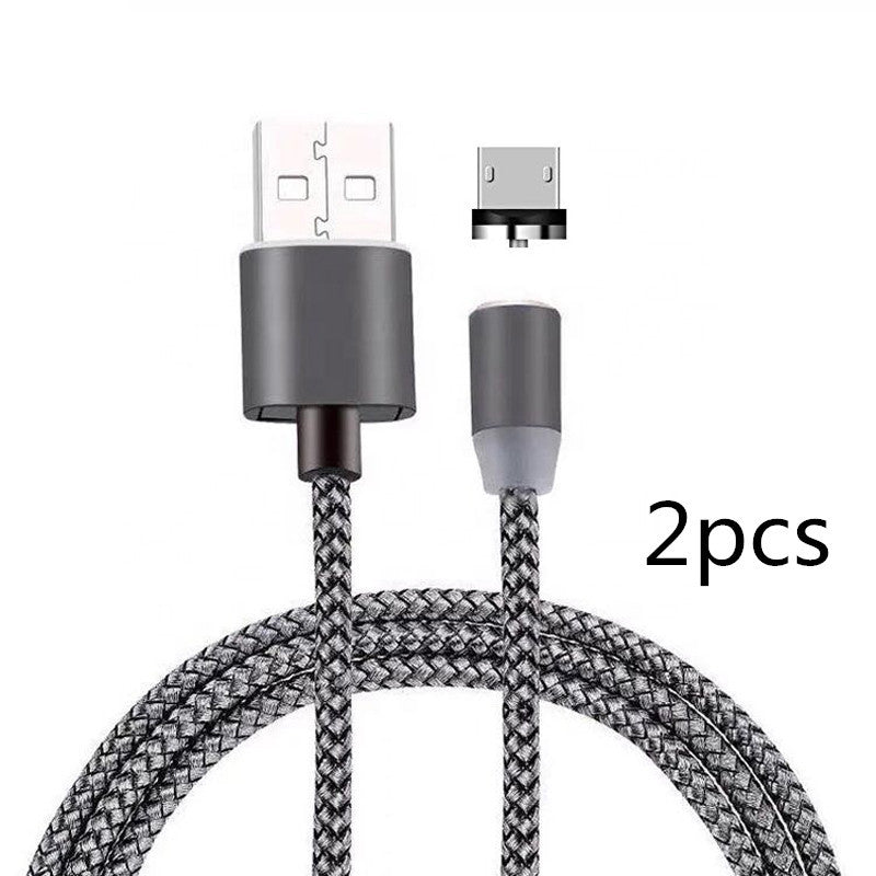 HKM-517203 Three-in-One Magnetic Suction Head Charging Cable for Android and Apple Devices, 1m Length