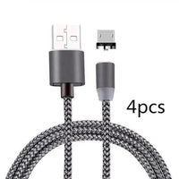 HKM-517203 Three-in-One Magnetic Suction Head Charging Cable for Android and Apple Devices, 1m Length