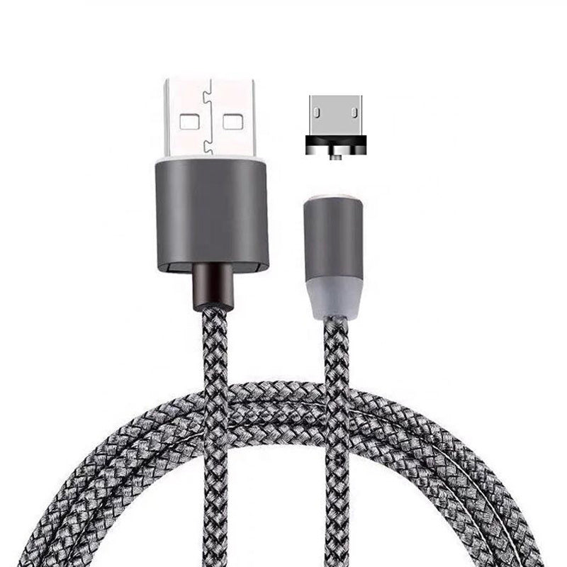 HKM-517203 Three-in-One Magnetic Suction Head Charging Cable for Android and Apple Devices, 1m Length