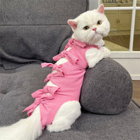 HKM-5172413 Lace-Up Post-Operation Cat Sterilization Clothing - Available in Various Colors and Sizes