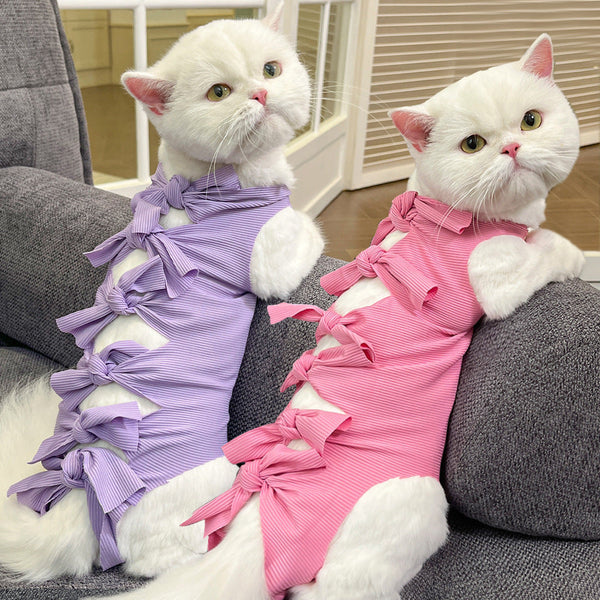 HKM-5172413 Lace-Up Post-Operation Cat Sterilization Clothing - Available in Various Colors and Sizes