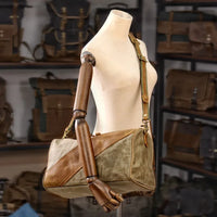 HKM-517395 Waterproof Waxed Canvas Crossbody Bag for Fitness and Travel - Eco-Friendly, Lightweight Design