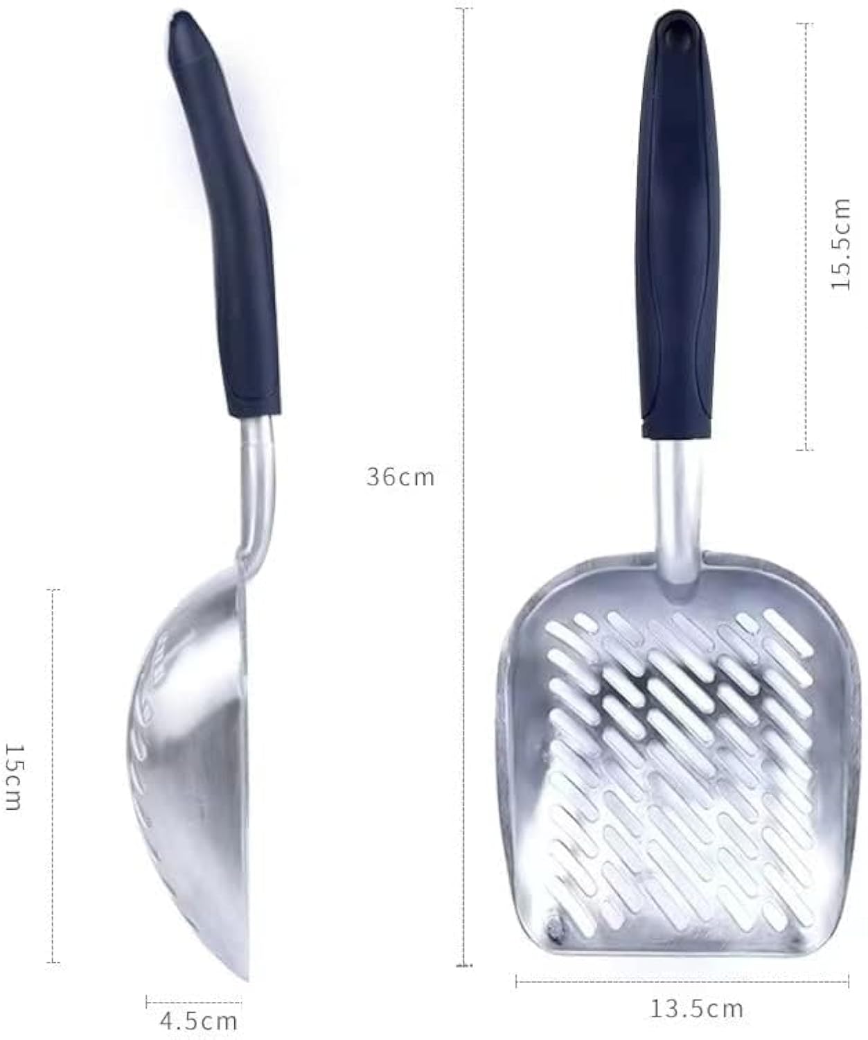 HKM-5174077 Non-Stick Cat Litter Scoop with Large Face and Long Handle for Easy Cleaning