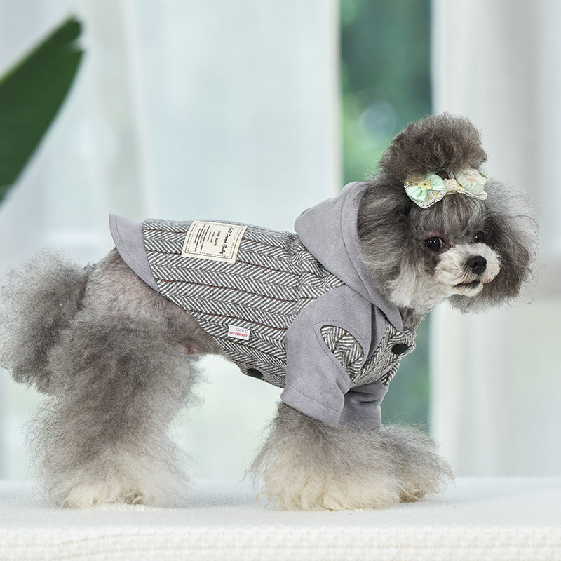 HKM-5174973 Warm Cotton Dog and Cat Coat for Autumn and Winter - Two-Legged Japanese/Korean Style Clothing
