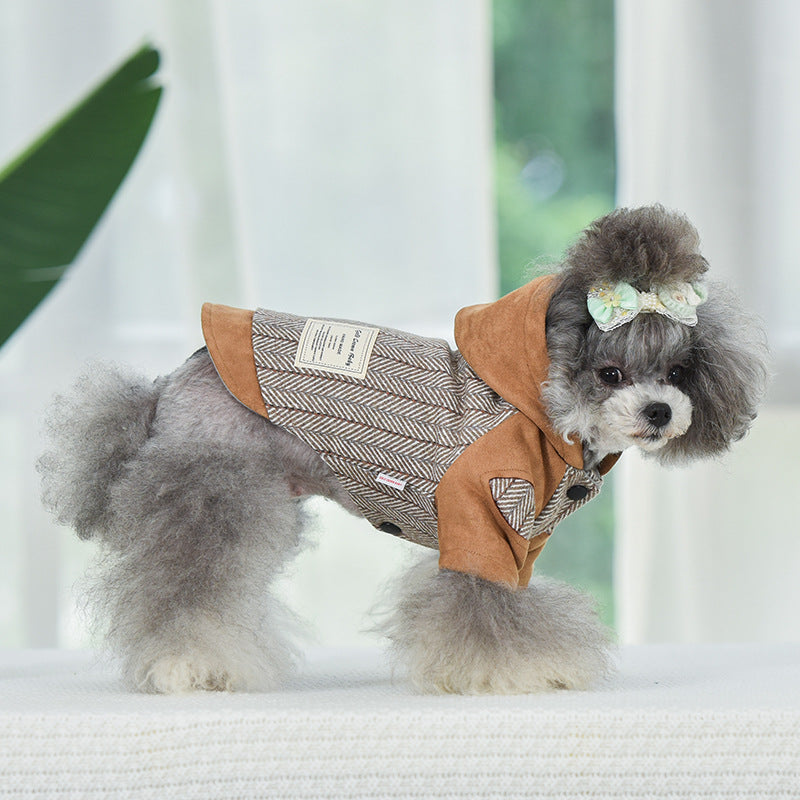 HKM-5174973 Warm Cotton Dog and Cat Coat for Autumn and Winter - Two-Legged Japanese/Korean Style Clothing
