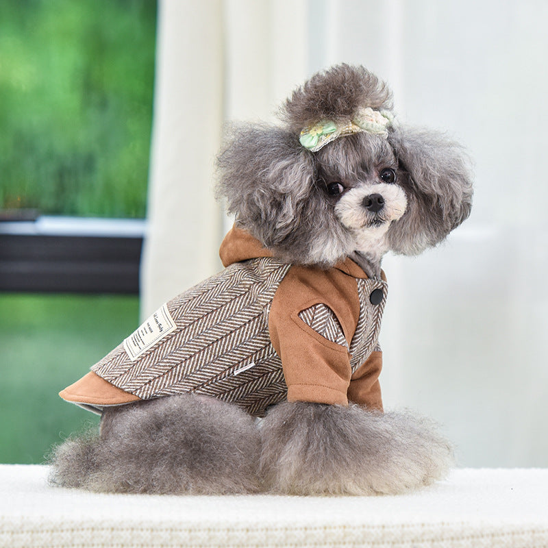 HKM-5174973 Warm Cotton Dog and Cat Coat for Autumn and Winter - Two-Legged Japanese/Korean Style Clothing