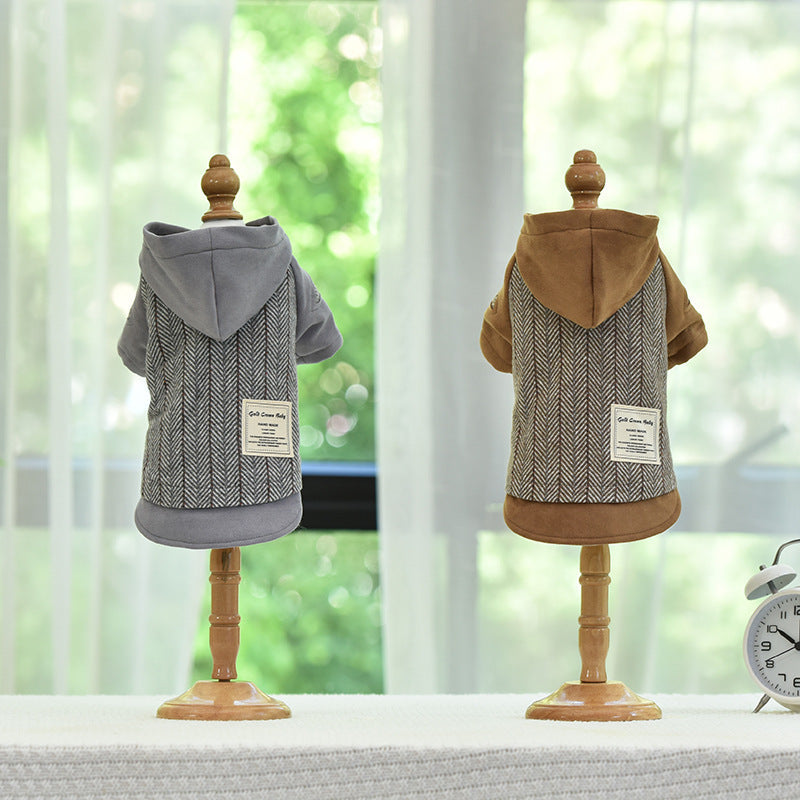 HKM-5174973 Warm Cotton Dog and Cat Coat for Autumn and Winter - Two-Legged Japanese/Korean Style Clothing