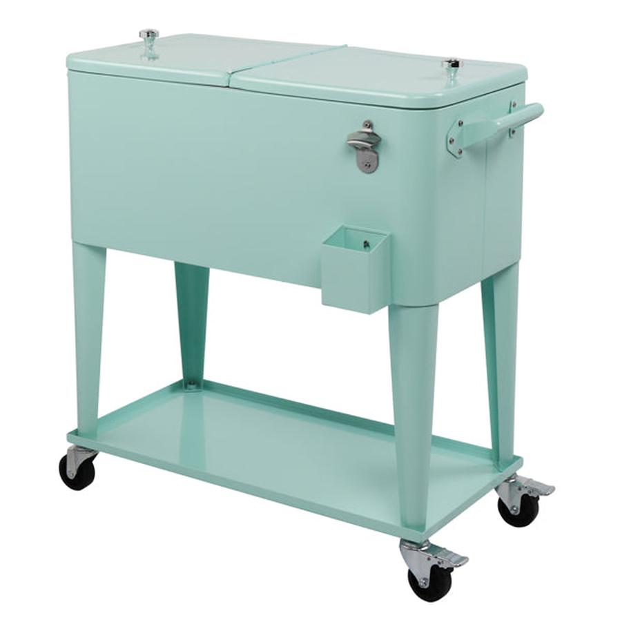 HKM-517523 Mint Green Insulated Freezer Trolley 91x84.5x38.5cm Rectangular Plastic Box