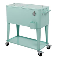 HKM-517523 Mint Green Insulated Freezer Trolley 91x84.5x38.5cm Rectangular Plastic Box