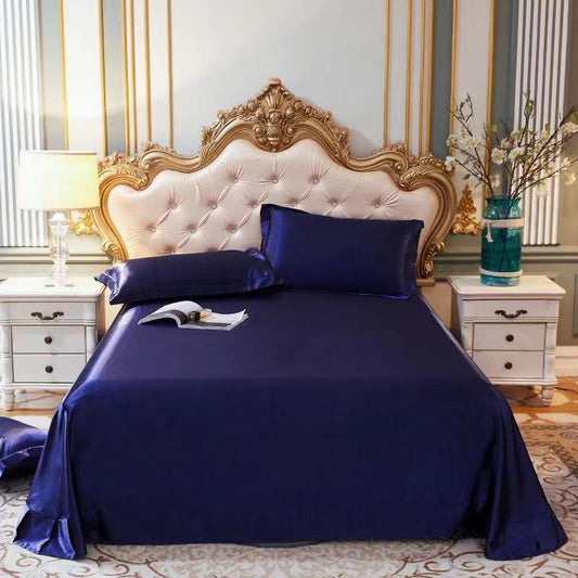 HKM-517651 Double-sided Ice Silk Bed Sheet in Multiple Colors and Sizes