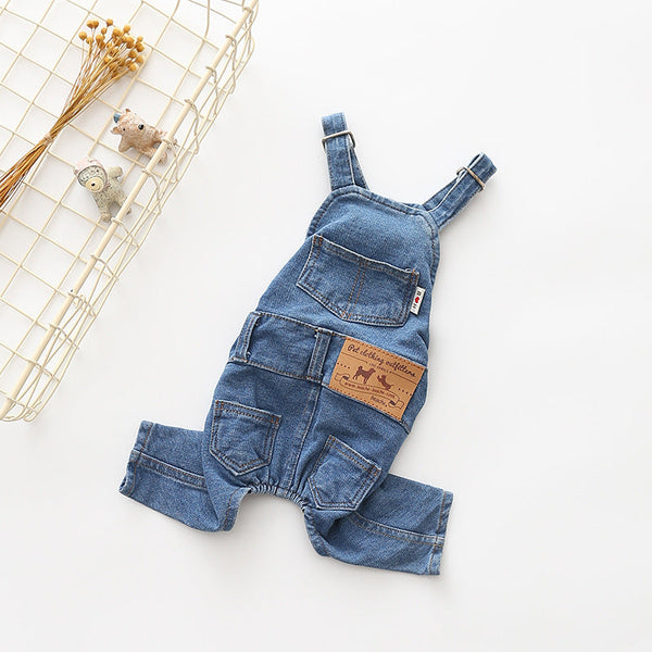 HKM-5178173 Denim Blue Comfortable Stretch Overalls with Pet Suspenders in Sizes S to XXL