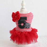 HKM-5178941 Double Bow Flower Shape Cotton Skirt for Small Dogs - Available in Multiple Colors