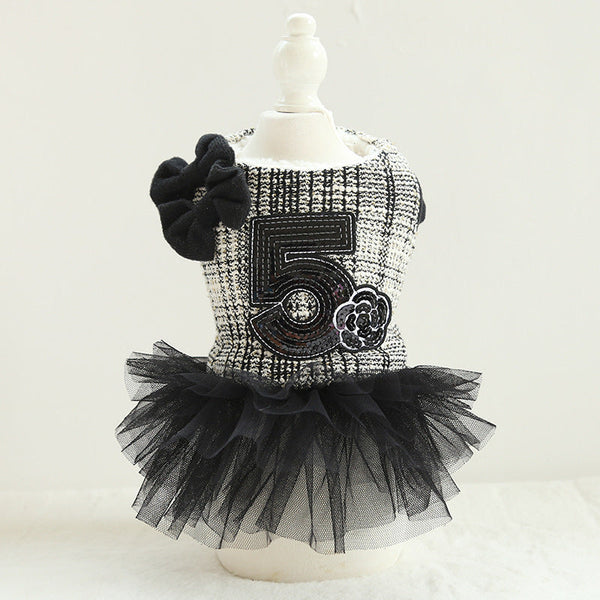 HKM-5178941 Double Bow Flower Shape Cotton Skirt for Small Dogs - Available in Multiple Colors