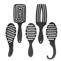 HKM-517907 Curved Black Comb with Eight Claws for Versatile Styling
