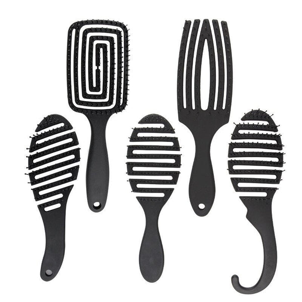 HKM-517907 Curved Black Comb with Eight Claws for Versatile Styling