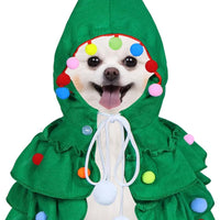 HKM-5179965 Festive Cat Christmas Costume with Tree Design and Star Ornament for Cats and Kittens