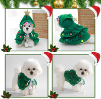 HKM-5179965 Festive Cat Christmas Costume with Tree Design and Star Ornament for Cats and Kittens