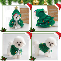 HKM-5179965 Festive Cat Christmas Costume with Tree Design and Star Ornament for Cats and Kittens