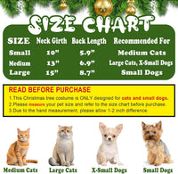 HKM-5179965 Festive Cat Christmas Costume with Tree Design and Star Ornament for Cats and Kittens