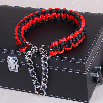 HKM-5180349 Leather Pet Necklace for Medium and Large Dogs - Geometric Design, Available in Multiple Colors