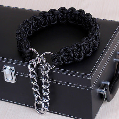 HKM-5180349 Leather Pet Necklace for Medium and Large Dogs - Geometric Design, Available in Multiple Colors