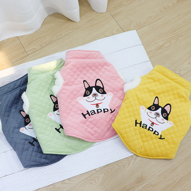 HKM-5180733 Plush Cotton Dog Vest in Candy Colors for New Year Celebrations