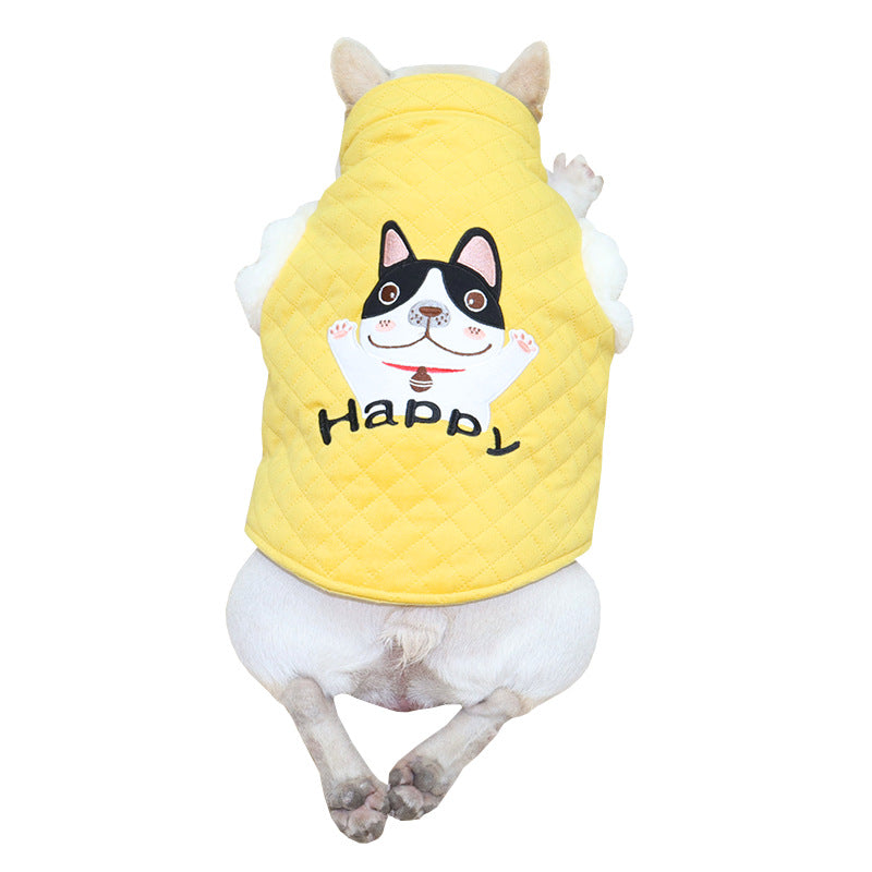 HKM-5180733 Plush Cotton Dog Vest in Candy Colors for New Year Celebrations