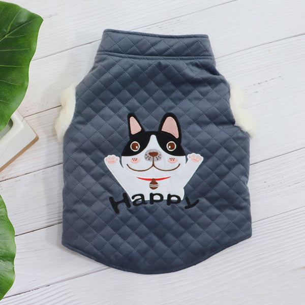 HKM-5180733 Plush Cotton Dog Vest in Candy Colors for New Year Celebrations