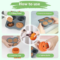 HKM-5180989 Natural Rubber Food Dropping Ball for Pets - 14x10x10cm, Green/Orange