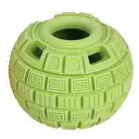 HKM-5180989 Natural Rubber Food Dropping Ball for Pets - 14x10x10cm, Green/Orange