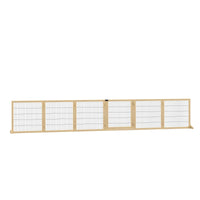 HKM-5182013 Foldable Wooden Pet Gate for Small to Medium Dogs - 6-Panel Safety Barrier with Support Feet