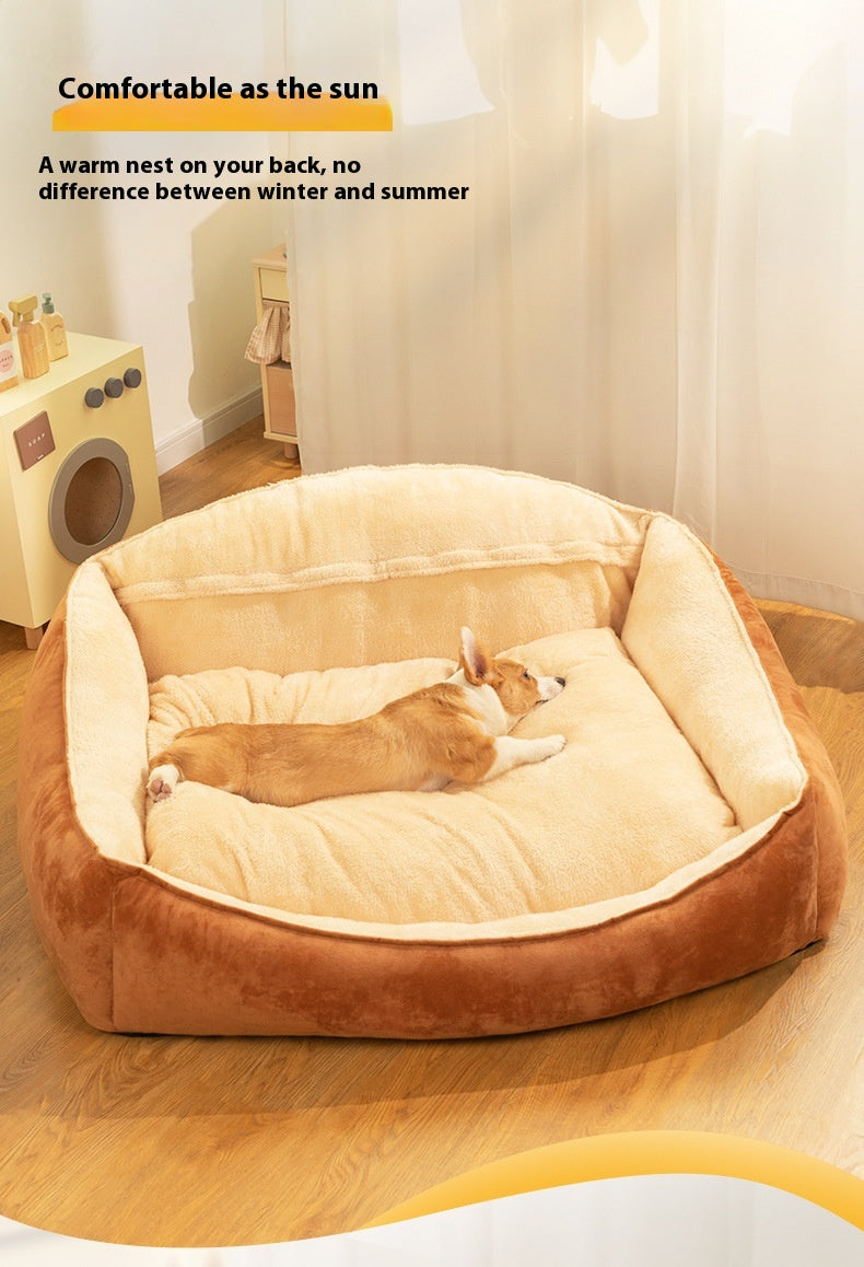 HKM-5182397 Large Dog Bed with Removable Washable Mattress for Winter Comfort