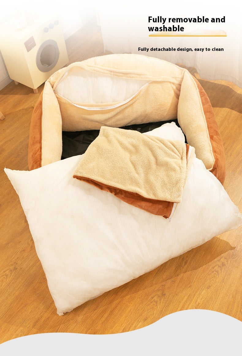 HKM-5182397 Large Dog Bed with Removable Washable Mattress for Winter Comfort
