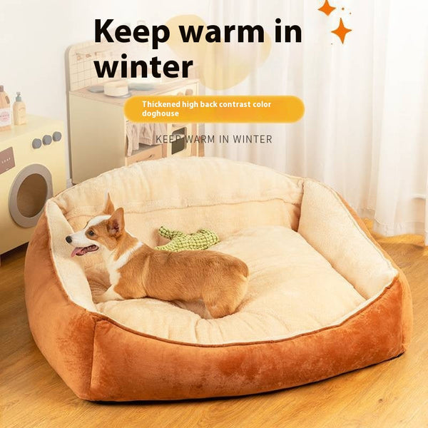 HKM-5182397 Large Dog Bed with Removable Washable Mattress for Winter Comfort