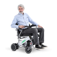HKM-518355 Lightweight Automatic Folding Electric Wheelchair with Aluminum Alloy Frame, 120 KG Capacity, 6 KM/H Speed