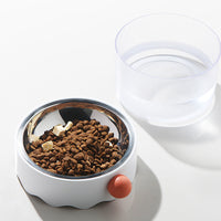 HKM-5184317 Stainless Steel Automatic Pet Bowl for Cats and Dogs - Available in White and Pink