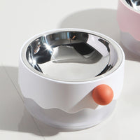 HKM-5184317 Stainless Steel Automatic Pet Bowl for Cats and Dogs - Available in White and Pink
