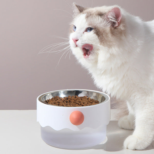 HKM-5184317 Stainless Steel Automatic Pet Bowl for Cats and Dogs - Available in White and Pink