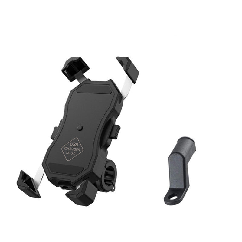 HKM-518547 Motorcycle Aluminum Alloy Mobile Phone Navigation Bracket with Wireless Charging Capability for Devices 3.5-6.5 Inches