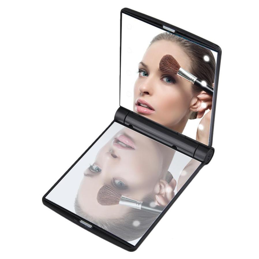HKM-518547 Portable Folding LED Cosmetic Mirror for Easy Touch-Ups