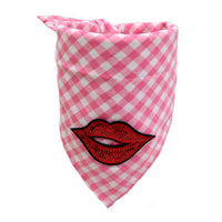 HKM-5185725 Valentine's Day Triangle Towel for Dogs – Stylish LOVE Design, Soft Cloth Material, Perfect for All Seasons