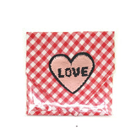 HKM-5185725 Valentine's Day Triangle Towel for Dogs – Stylish LOVE Design, Soft Cloth Material, Perfect for All Seasons